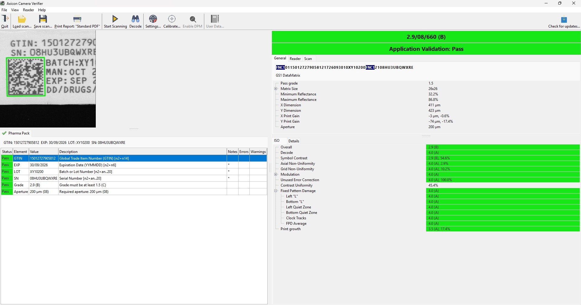 2D UDI Barcode Verification Software