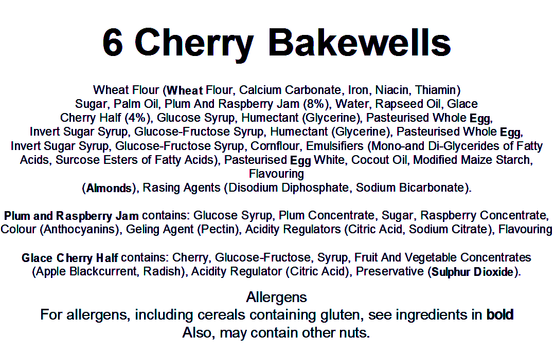 Allergen Label Example