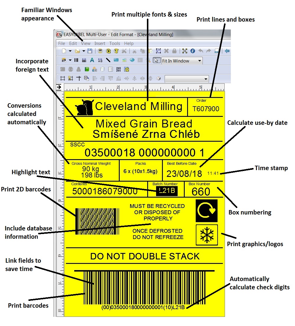 Easylabel print and design labelling software