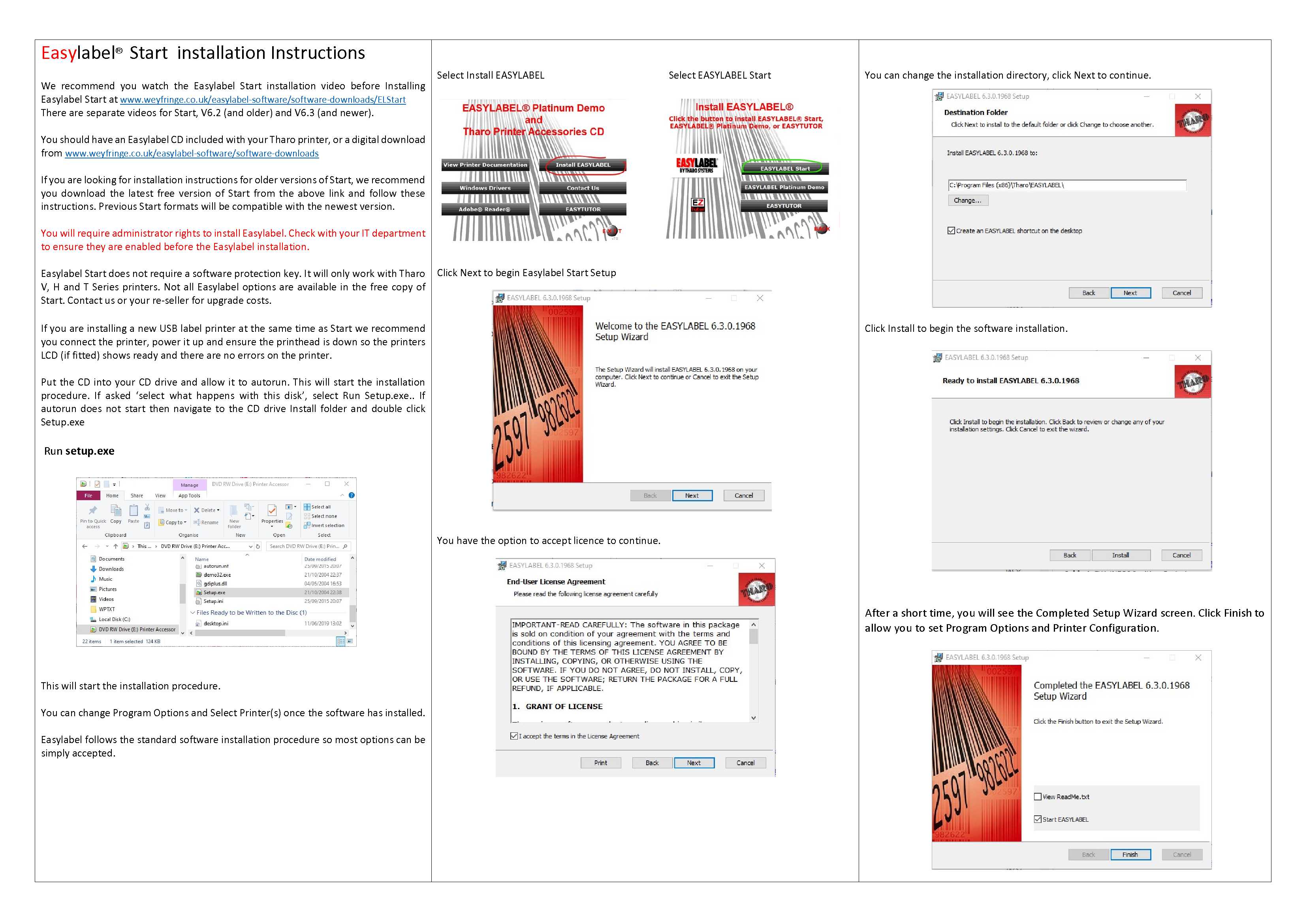 Easylabel Installation guide flyer