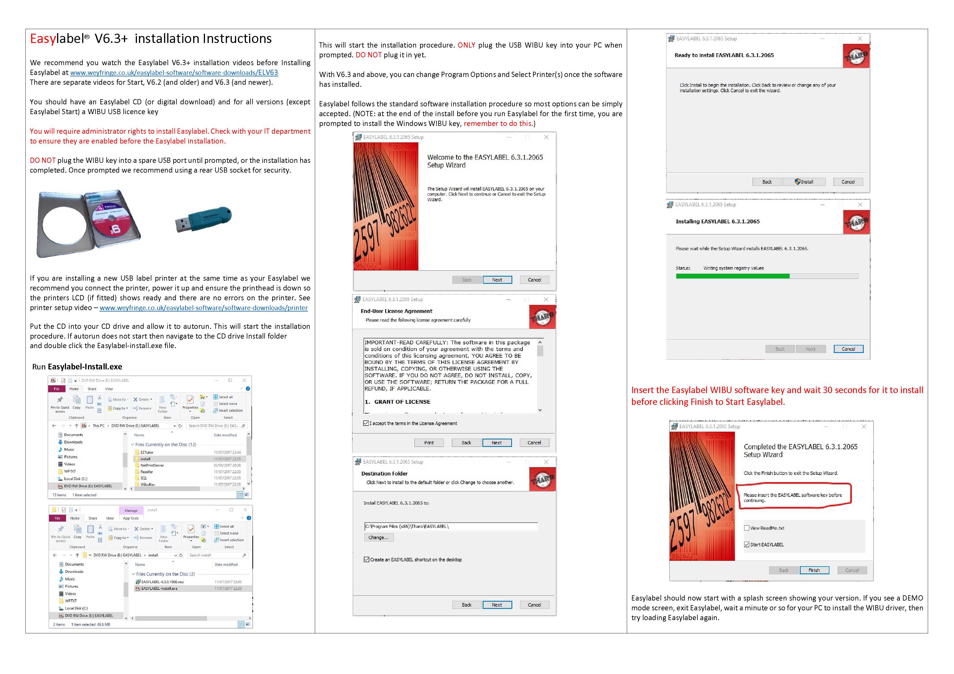 Easylabel Installation guide flyer